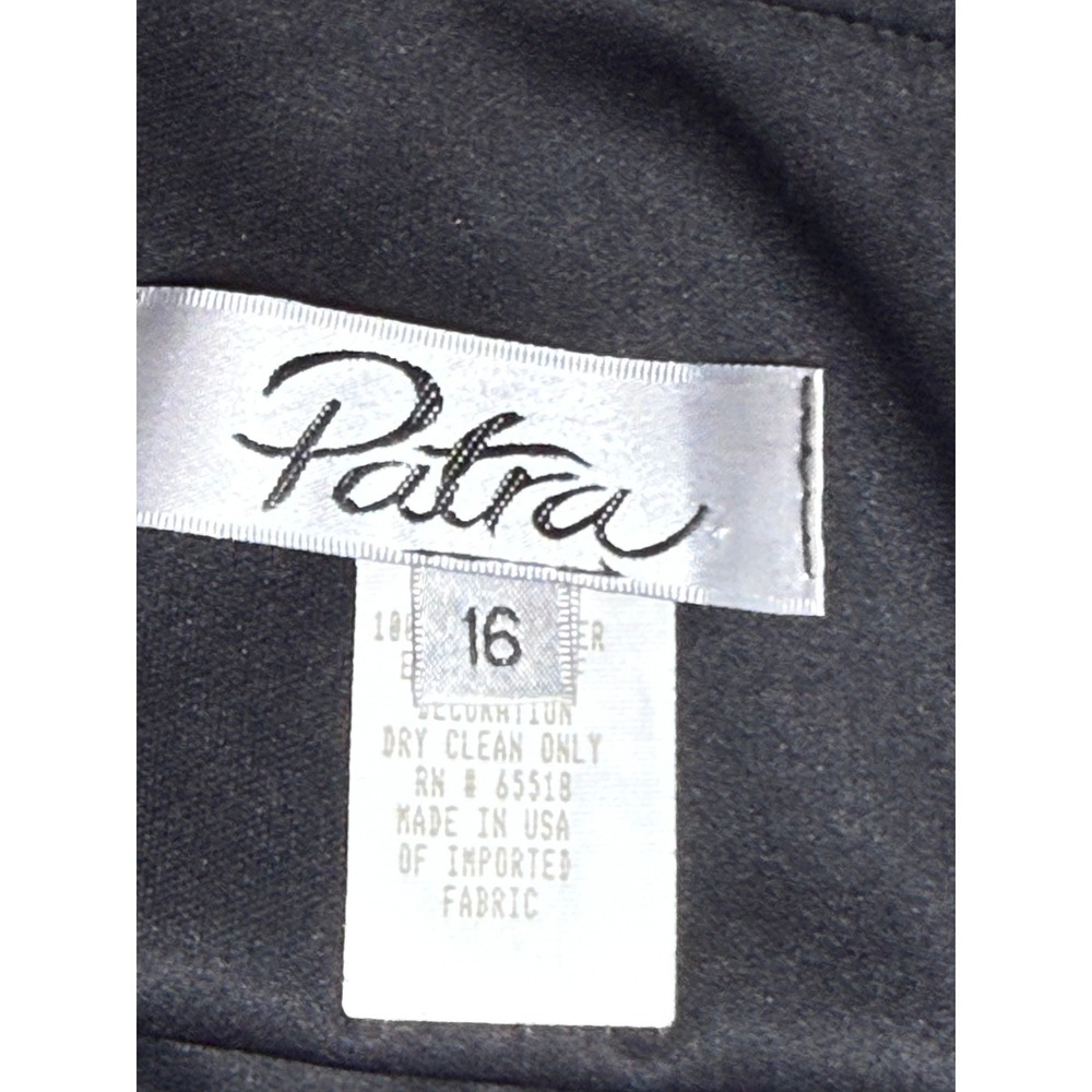Patra Black High Low Ruffle Midi Skirt Satin Trim Size 16 NWT Evening Formal - Picture 7 of 8